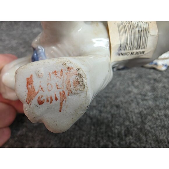 Vtg Porcelain Elephant Figurines Set Of 3 Blue White Gold Accents - Picture 4 of 10